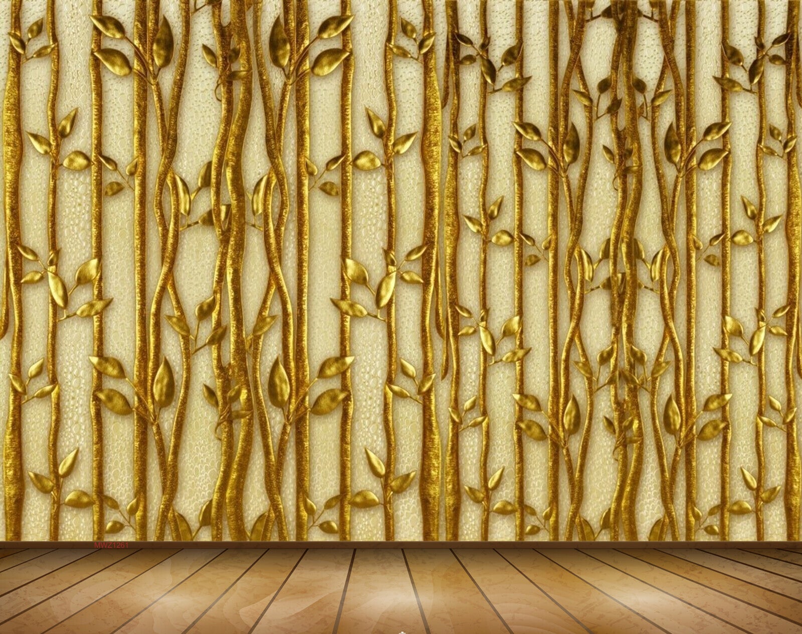 Avikalp MWZ1261 Golden Leaves plants 3D HD Wallpaper Avikalp MWZ1261 Golden Leaves plants 3D HD Wallpaper