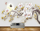 Avikalp MWZ1265 White Flowers Branches Butterflies 3D HD Wallpaper Avikalp MWZ1265 White Flowers Branches Butterflies 3D HD Wallpaper