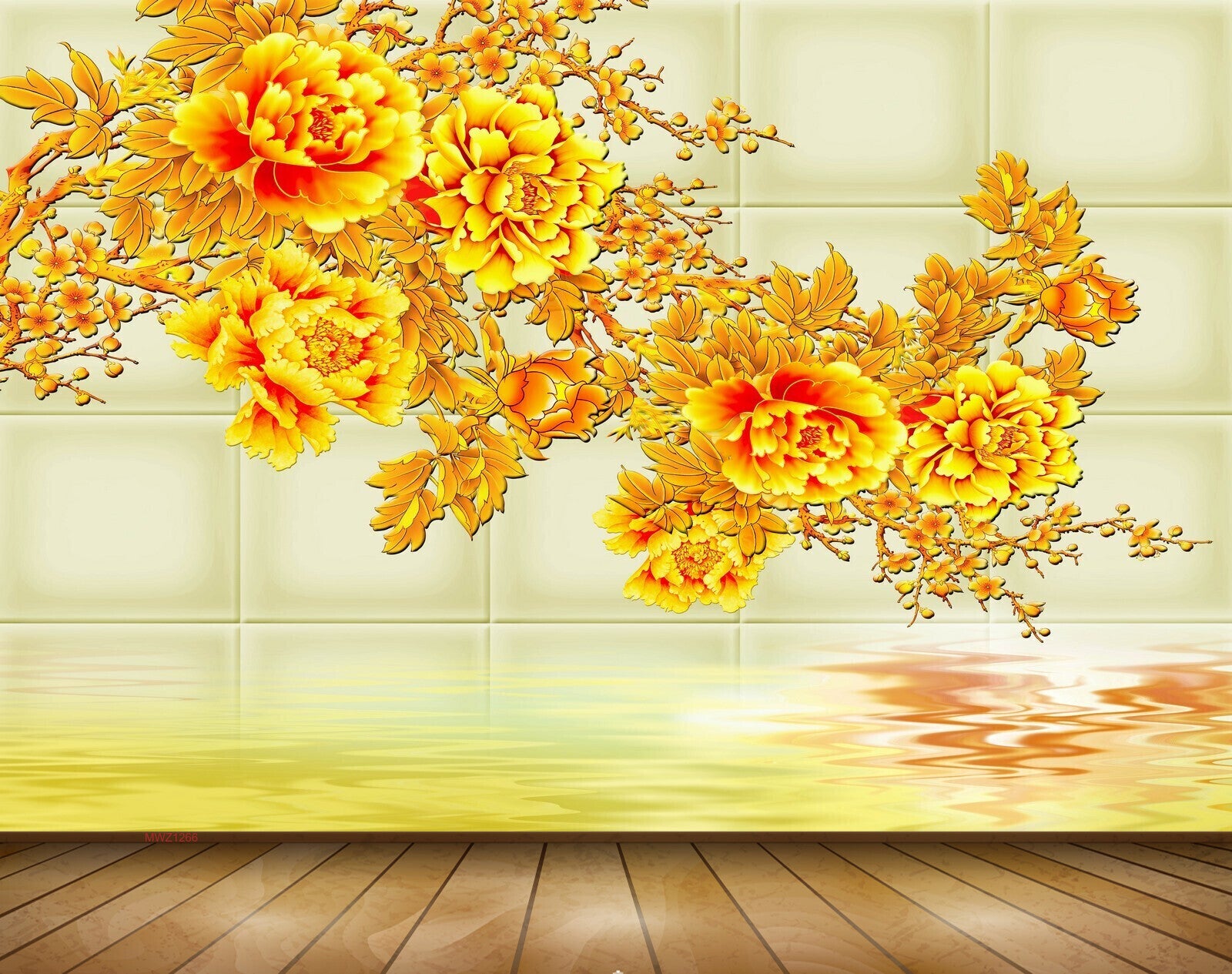 Avikalp MWZ1266 Yellow Orange Flowers 3D HD Wallpaper Avikalp MWZ1266 Yellow Orange Flowers 3D HD Wallpaper
