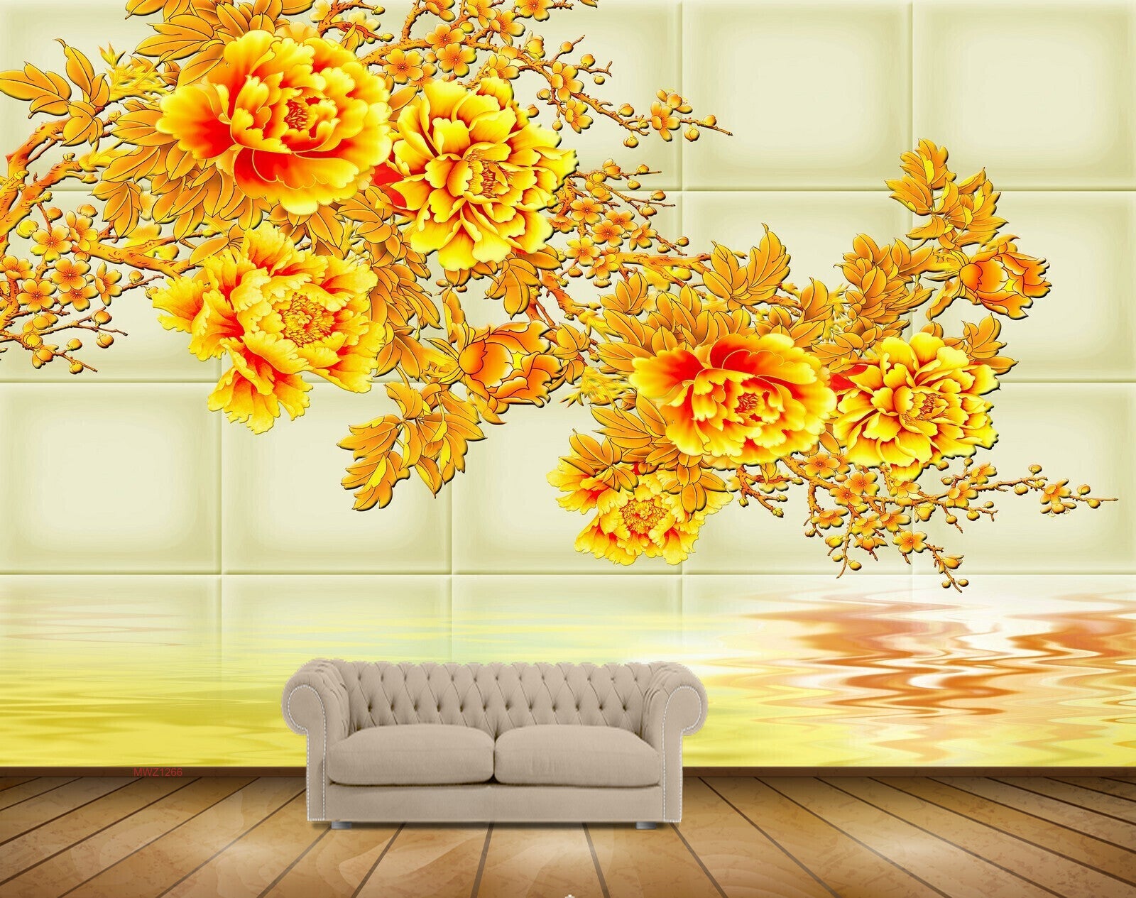 Avikalp MWZ1266 Yellow Orange Flowers 3D HD Wallpaper Avikalp MWZ1266 Yellow Orange Flowers 3D HD Wallpaper