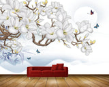 Avikalp MWZ1271 White Flowers Butterflies 3D HD Wallpaper Avikalp MWZ1271 White Flowers Butterflies 3D HD Wallpaper