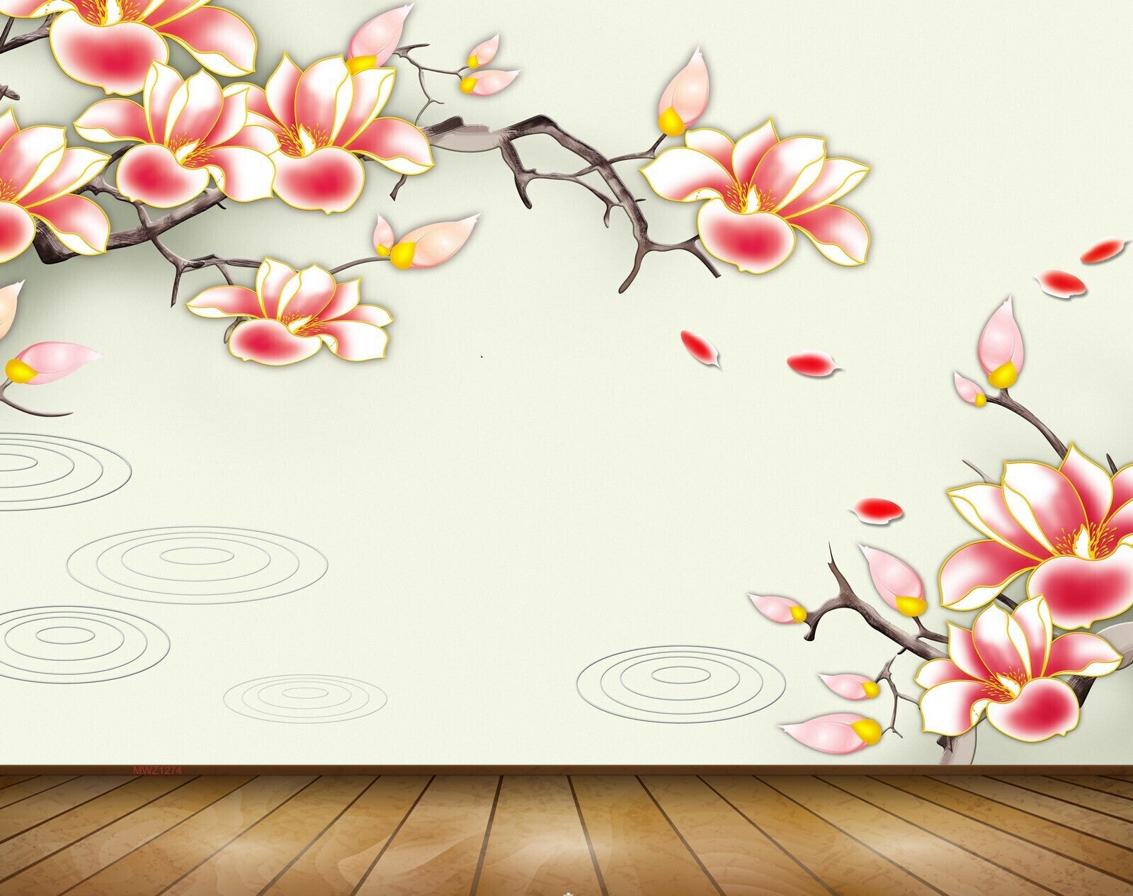 Avikalp MWZ1274 Pink White Flowers 3D HD Wallpaper Avikalp MWZ1274 Pink White Flowers 3D HD Wallpaper