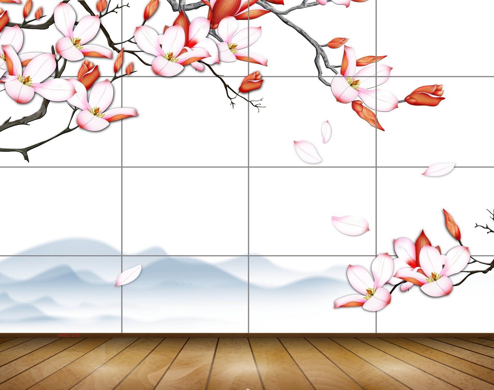 Avikalp MWZ1278 Pink White Flowers Branches 3D HD Wallpaper Avikalp MWZ1278 Pink White Flowers Branches 3D HD Wallpaper