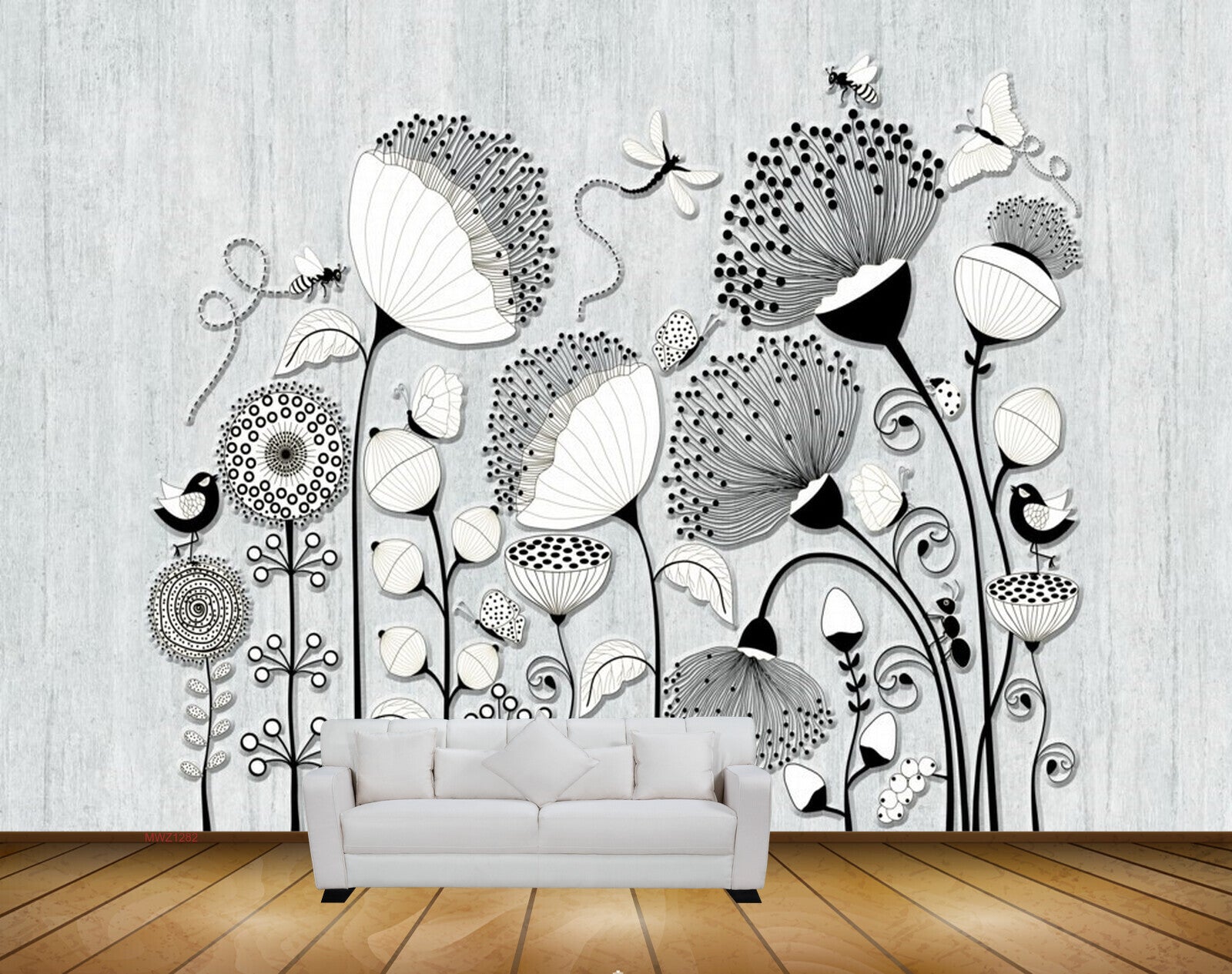 Avikalp MWZ1282 Black White flowers Flies HD Wallpaper Avikalp MWZ1282 Black White flowers Flies HD Wallpaper