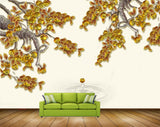 Avikalp MWZ1288 Golden Flowers Leaves 3D HD Wallpaper Avikalp MWZ1288 Golden Flowers Leaves 3D HD Wallpaper