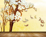 Avikalp MWZ1289 White Flowers Fishes Trees 3D HD Wallpaper Avikalp MWZ1289 White Flowers Fishes Trees 3D HD Wallpaper