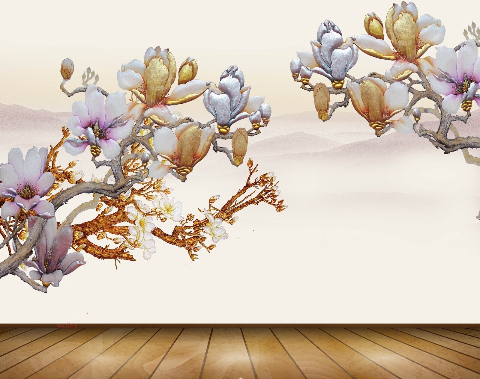 Avikalp MWZ1292 Purple White Flowers 3D HD Wallpaper Avikalp MWZ1292 Purple White Flowers 3D HD Wallpaper