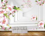 Avikalp MWZ1298 Pink White Flowers Leaves 3D HD Wallpaper Avikalp MWZ1298 Pink White Flowers Leaves 3D HD Wallpaper