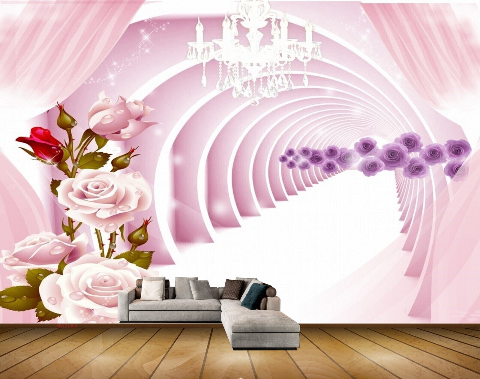 Avikalp MWZ1306 Pink Red Purple Flowers 3D HD Wallpaper Avikalp MWZ1306 Pink Red Purple Flowers 3D HD Wallpaper