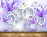 Avikalp MWZ1308 Purple Flowers Butterflies 3D HD Wallpaper Avikalp MWZ1308 Purple Flowers Butterflies 3D HD Wallpaper