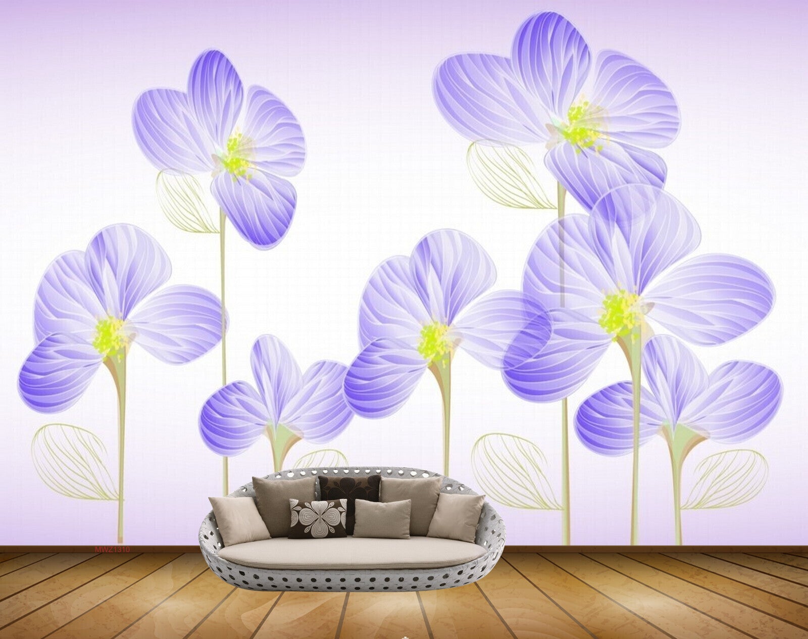 Avikalp MWZ1310 Purple Flowers 3D HD Wallpaper Avikalp MWZ1310 Purple Flowers 3D HD Wallpaper