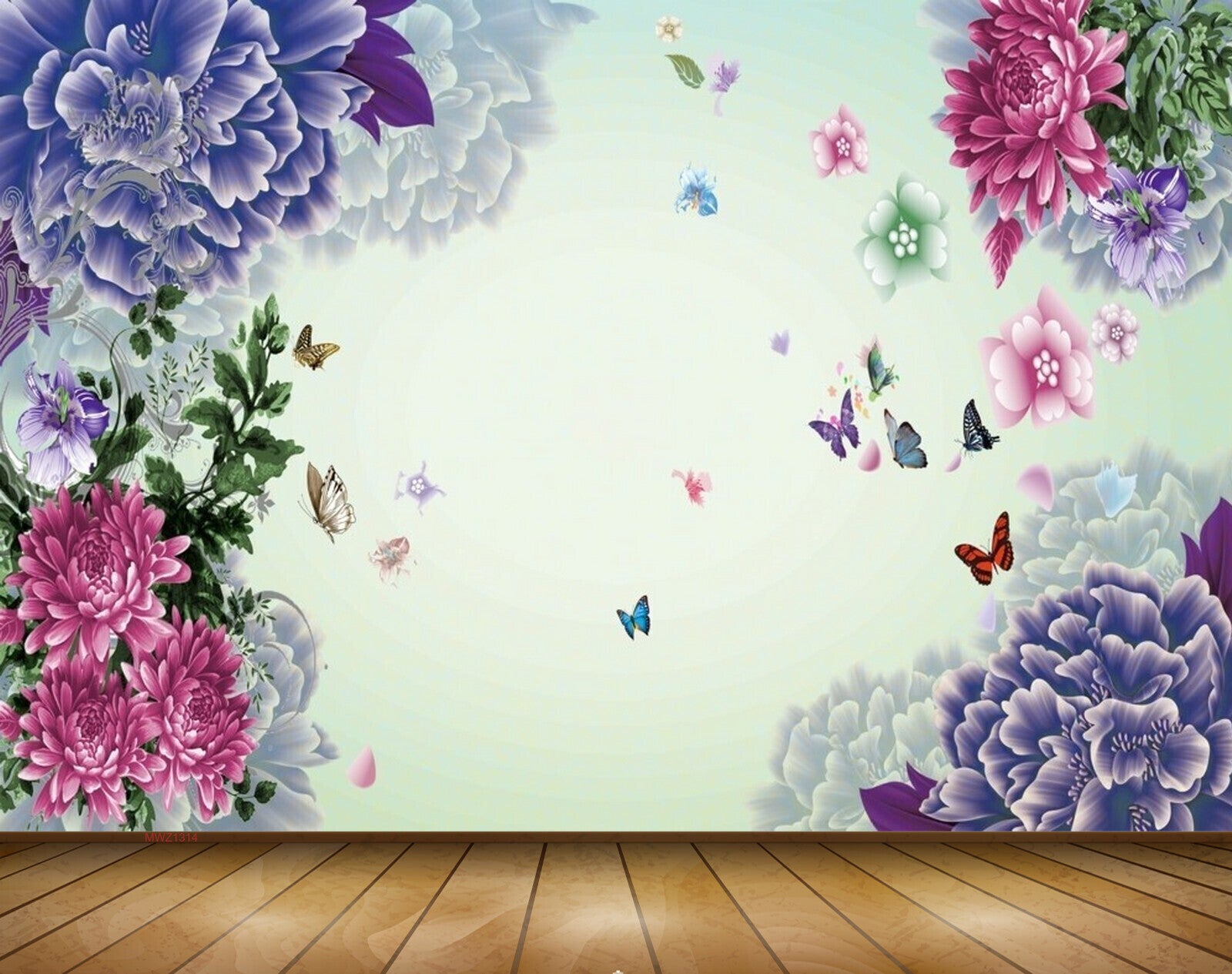 Avikalp MWZ1314 Pink Purple Flowers Butterflies 3D HD Wallpaper Avikalp MWZ1314 Pink Purple Flowers Butterflies 3D HD Wallpaper