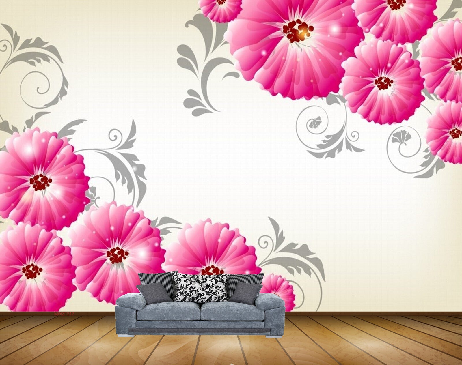 Avikalp MWZ1317 Pink Flowers 3D HD Wallpaper Avikalp MWZ1317 Pink Flowers 3D HD Wallpaper