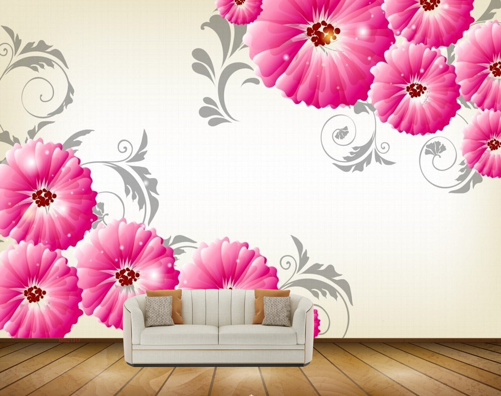 Avikalp MWZ1317 Pink Flowers 3D HD Wallpaper Avikalp MWZ1317 Pink Flowers 3D HD Wallpaper
