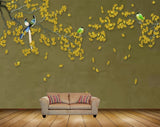 Avikalp MWZ1339 Yellow Flowers Branches Birds HD Wallpaper Avikalp MWZ1339 Yellow Flowers Branches Birds HD Wallpaper