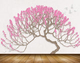 Avikalp MWZ1341 Tree Pink Flowers Birds 3D HD Wallpaper Avikalp MWZ1341 Tree Pink Flowers Birds 3D HD Wallpaper