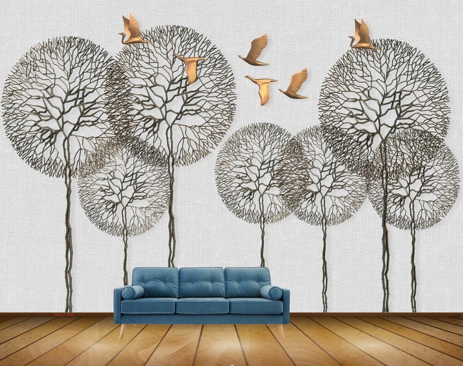 Avikalp MWZ1342 Brown Trees Birds 3D HD Wallpaper Avikalp MWZ1342 Brown Trees Birds 3D HD Wallpaper
