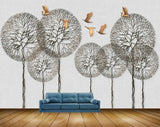 Avikalp MWZ1342 Brown Trees Birds 3D HD Wallpaper Avikalp MWZ1342 Brown Trees Birds 3D HD Wallpaper