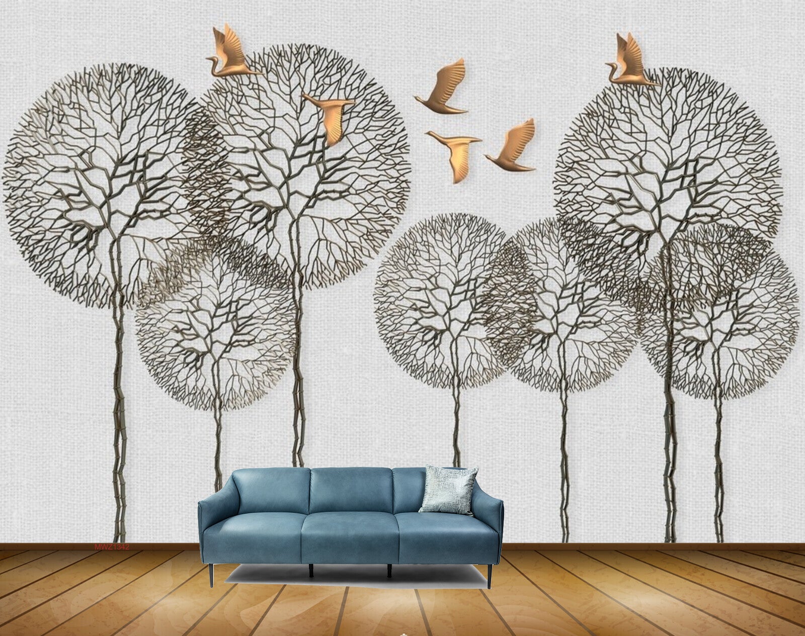 Avikalp MWZ1342 Brown Trees Birds 3D HD Wallpaper Avikalp MWZ1342 Brown Trees Birds 3D HD Wallpaper