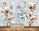 Avikalp MWZ1344 Golden Leaves Butterflies 3D HD Wallpaper Avikalp MWZ1344 Golden Leaves Butterflies 3D HD Wallpaper