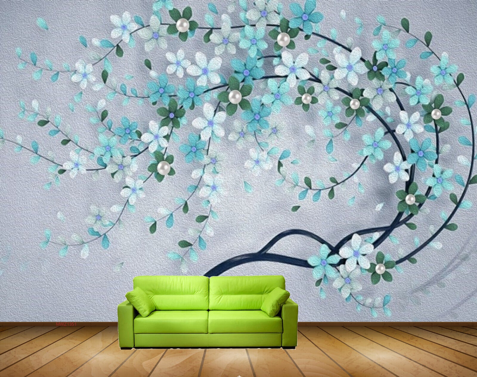Avikalp MWZ1351 White Blue Flowers Branches 3D HD Wallpaper Avikalp MWZ1351 White Blue Flowers Branches 3D HD Wallpaper