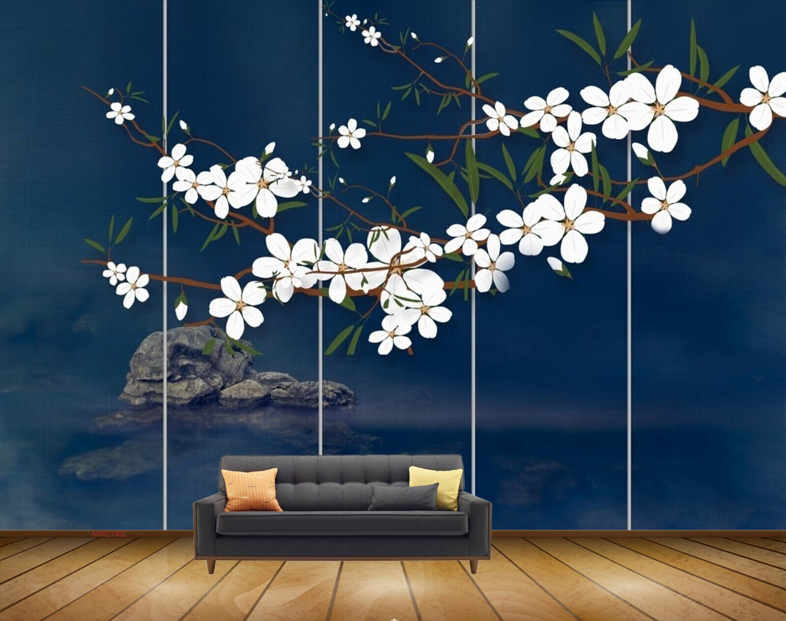 Avikalp MWZ1362 White Flowers Stones 3D HD Wallpaper Avikalp MWZ1362 White Flowers Stones 3D HD Wallpaper
