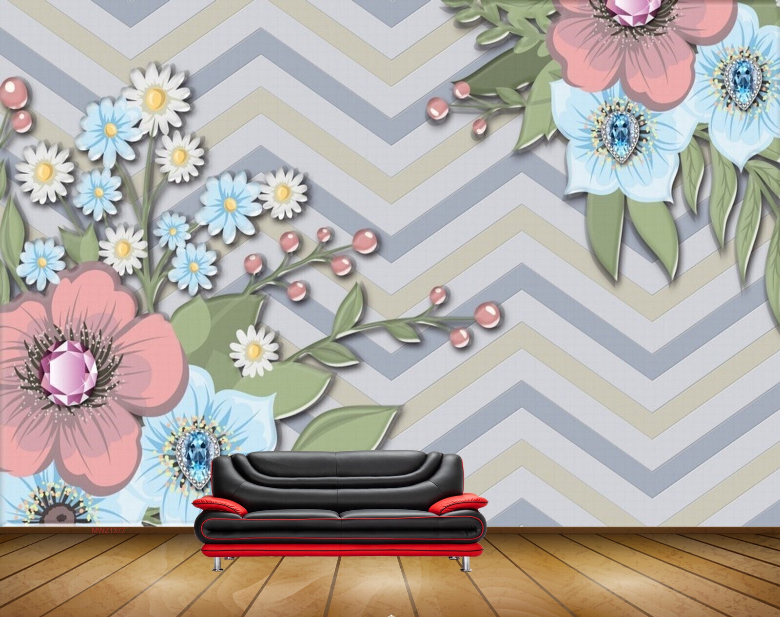 Avikalp MWZ1377 White Pink Flowers Leaves 3D HD Wallpaper Avikalp MWZ1377 White Pink Flowers Leaves 3D HD Wallpaper