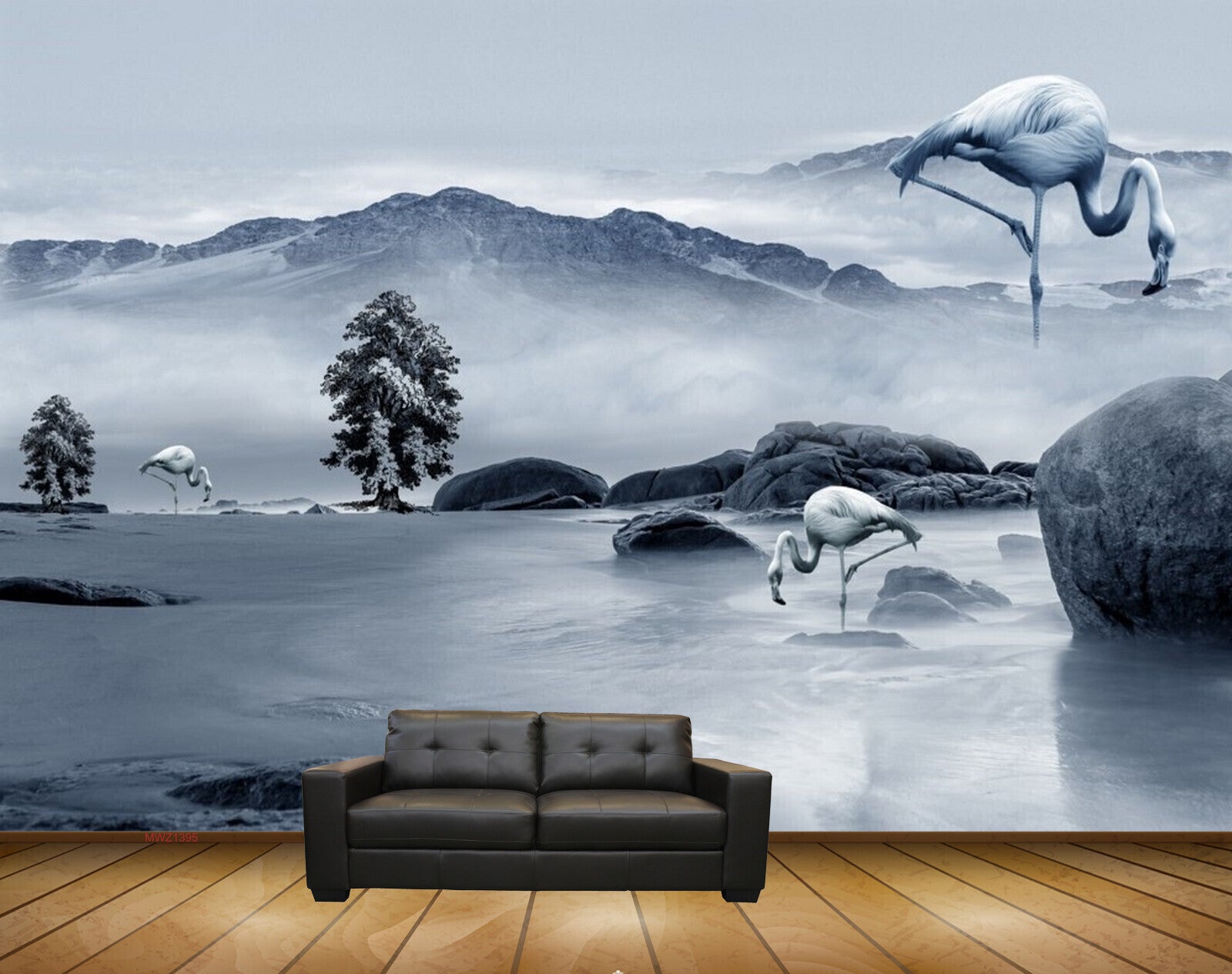 Avikalp MWZ1395 Cranes Trees Mountains Stones 3D HD Wallpaper Avikalp MWZ1395 Cranes Trees Mountains Stones 3D HD Wallpaper
