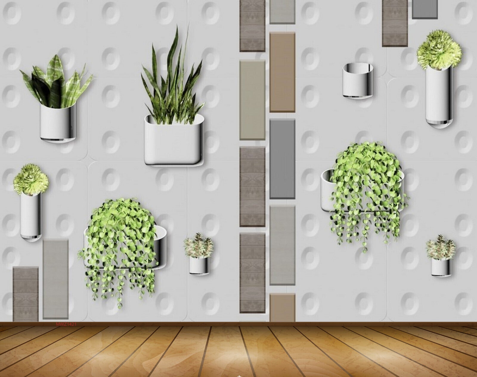 Avikalp MWZ1421 Pots Snakeplants Creepers 3D HD Wallpaper Avikalp MWZ1421 Pots Snakeplants Creepers 3D HD Wallpaper