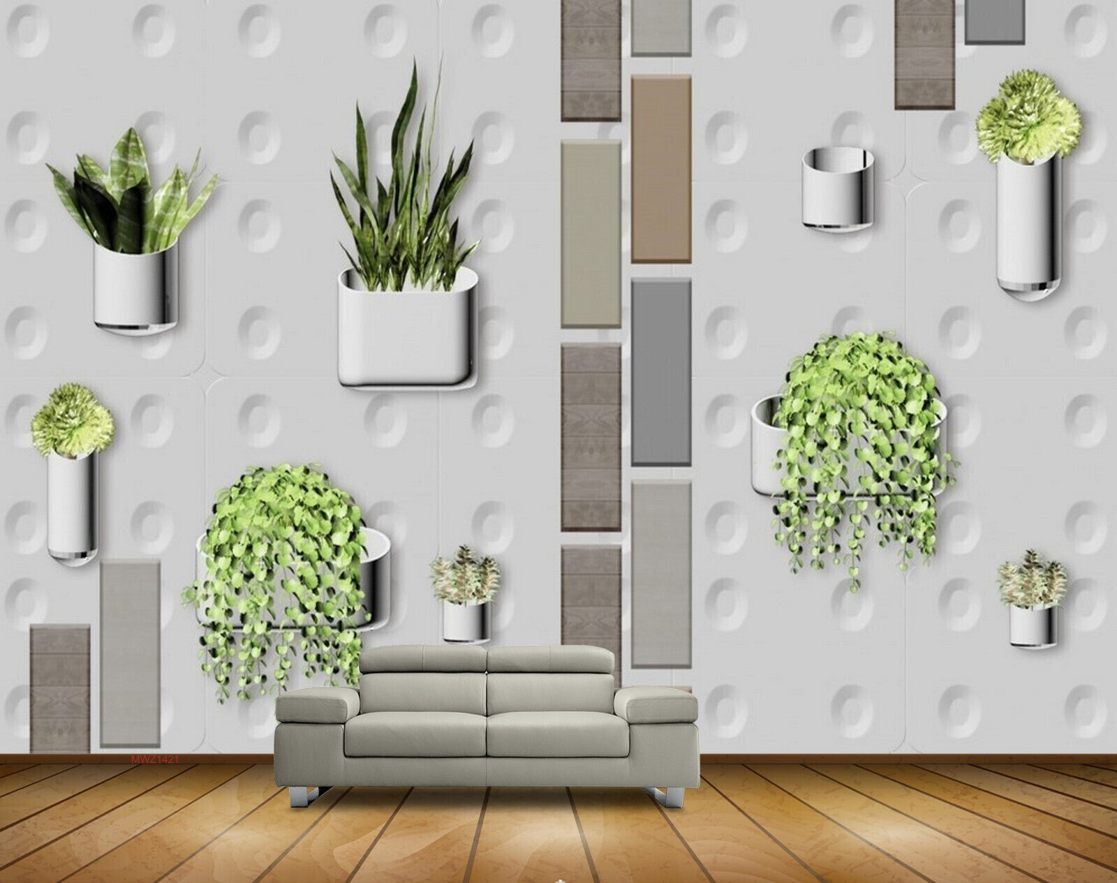 Avikalp MWZ1421 Pots Snakeplants Creepers 3D HD Wallpaper Avikalp MWZ1421 Pots Snakeplants Creepers 3D HD Wallpaper