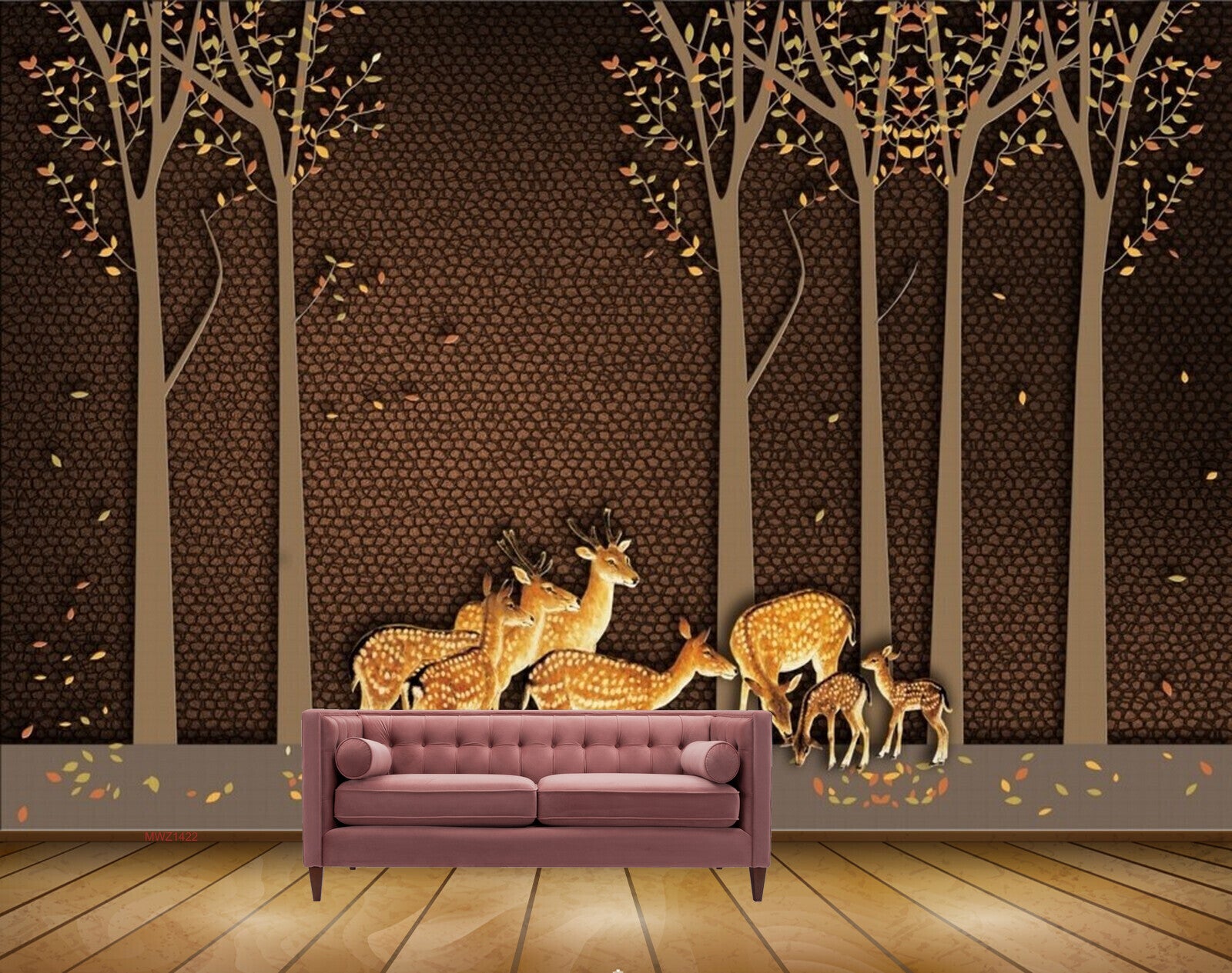 Avikalp MWZ1422 Golden Trees Deers HD Wallpaper Avikalp MWZ1422 Golden Trees Deers HD Wallpaper