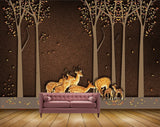 Avikalp MWZ1422 Golden Trees Deers HD Wallpaper Avikalp MWZ1422 Golden Trees Deers HD Wallpaper