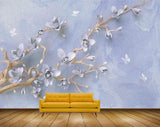 Avikalp MWZ1424 White Flowers Branches Butterflies 3D HD Wallpaper Avikalp MWZ1424 White Flowers Branches Butterflies 3D HD Wallpaper