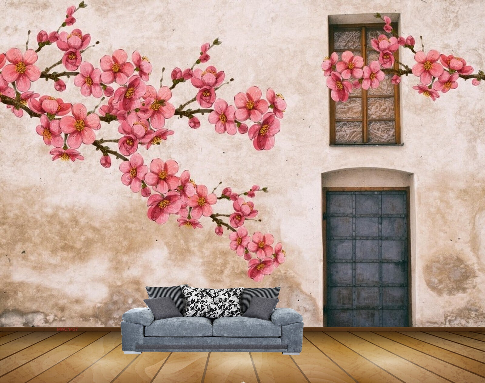 Avikalp MWZ1437 Pink Flowers Branches Windows 3D HD Wallpaper Avikalp MWZ1437 Pink Flowers Branches Windows 3D HD Wallpaper