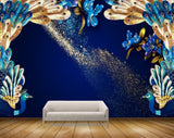 Avikalp MWZ1471 Peacocks Violet Blue Flowers 3D HD Wallpaper Avikalp MWZ1471 Peacocks Violet Blue Flowers 3D HD Wallpaper
