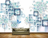 Avikalp MWZ1487 Blue Green Flowers Butterflies 3D HD Wallpaper Avikalp MWZ1487 Blue Green Flowers Butterflies 3D HD Wallpaper