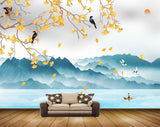Avikalp MWZ1499 Yellow Flowers Birds Mountains 3D HD Wallpaper Avikalp MWZ1499 Yellow Flowers Birds Mountains 3D HD Wallpaper