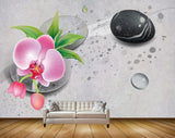 Avikalp MWZ1502 Pink Flowers Stones Plants 3D HD Wallpaper Avikalp MWZ1502 Pink Flowers Stones Plants 3D HD Wallpaper