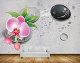 Avikalp MWZ1502 Pink Flowers Stones Plants 3D HD Wallpaper Avikalp MWZ1502 Pink Flowers Stones Plants 3D HD Wallpaper