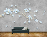 Avikalp MWZ1513 White Flowers Branches Butterflies 3D HD Wallpaper Avikalp MWZ1513 White Flowers Branches Butterflies 3D HD Wallpaper