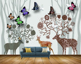 Avikalp MWZ1525 Butterflies Deers Animals Trees 3D HD Wallpaper Avikalp MWZ1525 Butterflies Deers Animals Trees 3D HD Wallpaper