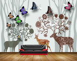 Avikalp MWZ1525 Butterflies Deers Animals Trees 3D HD Wallpaper Avikalp MWZ1525 Butterflies Deers Animals Trees 3D HD Wallpaper