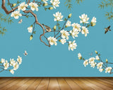 Avikalp MWZ1528 White Yellow Flowers Birds 3D HD Wallpaper Avikalp MWZ1528 White Yellow Flowers Birds 3D HD Wallpaper