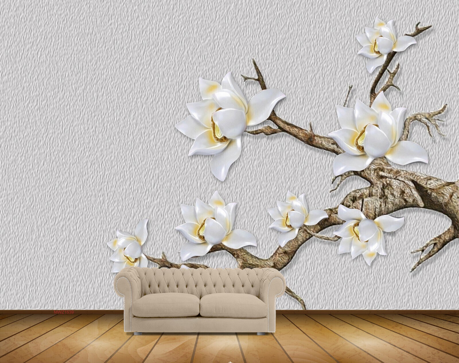 Avikalp MWZ1539 White Yellow Flowers Branches 3D HD Wallpaper Avikalp MWZ1539 White Yellow Flowers Branches 3D HD Wallpaper