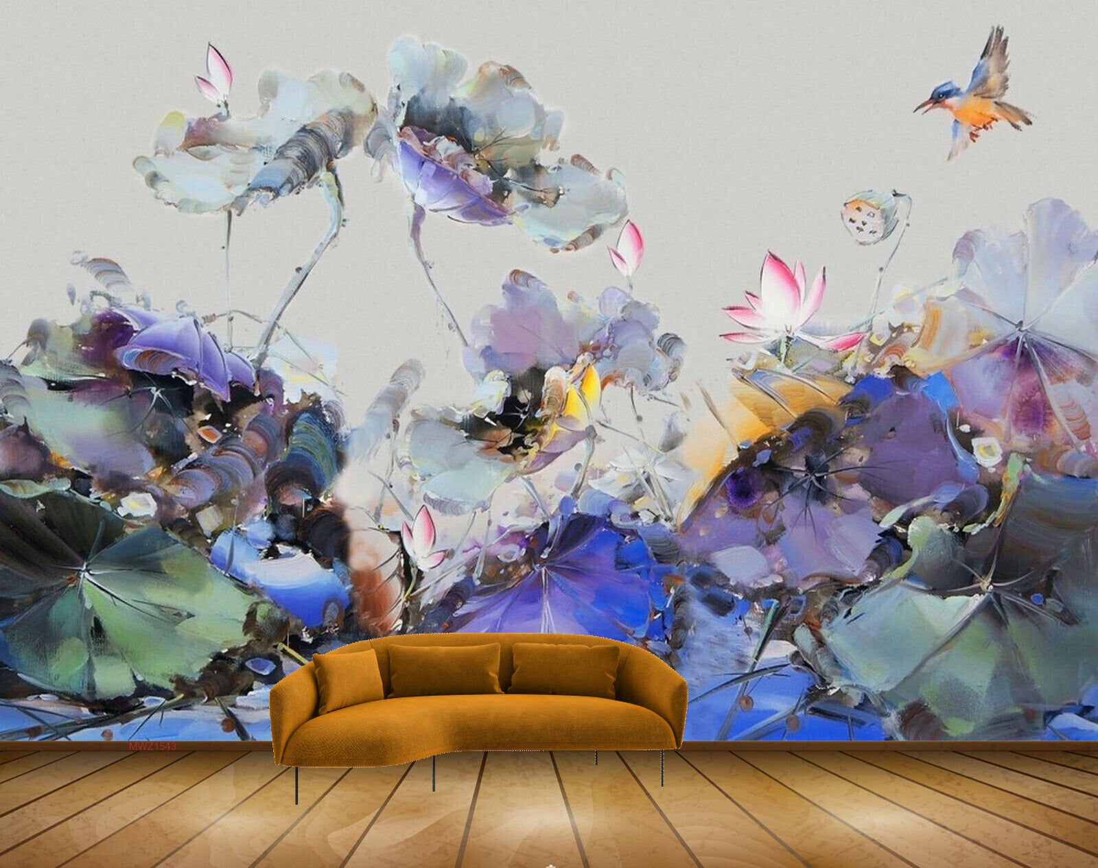 Avikalp MWZ1543 Pink White Flowers Leaves Birds 3D HD Wallpaper Avikalp MWZ1543 Pink White Flowers Leaves Birds 3D HD Wallpaper