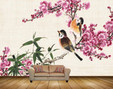 Avikalp MWZ1549 Pink Flowers Birds Leaves 3D HD Wallpaper Avikalp MWZ1549 Pink Flowers Birds Leaves 3D HD Wallpaper