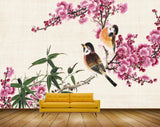 Avikalp MWZ1549 Pink Flowers Birds Leaves 3D HD Wallpaper Avikalp MWZ1549 Pink Flowers Birds Leaves 3D HD Wallpaper