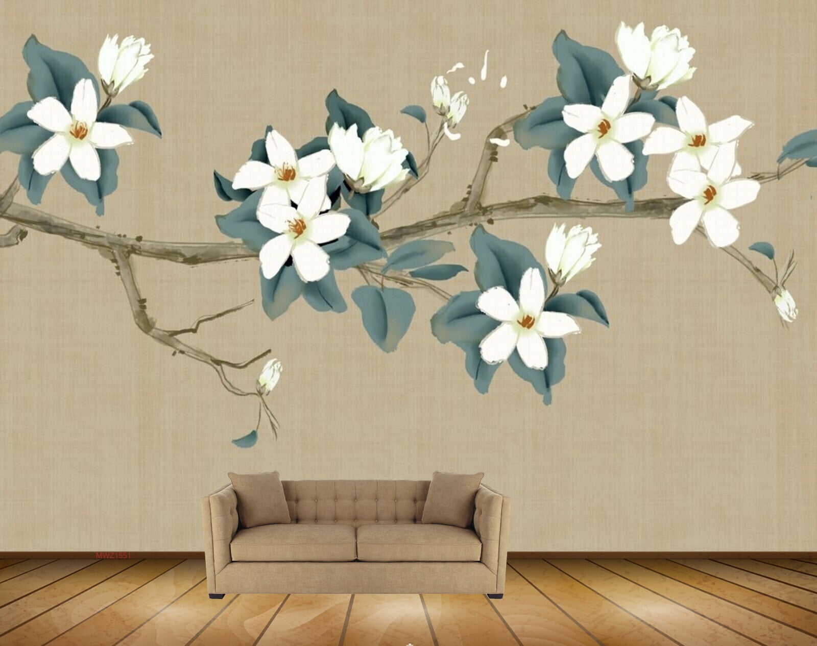 Avikalp MWZ1551 White Flowers Leaves Branches 3D HD Wallpaper Avikalp MWZ1551 White Flowers Leaves Branches 3D HD Wallpaper