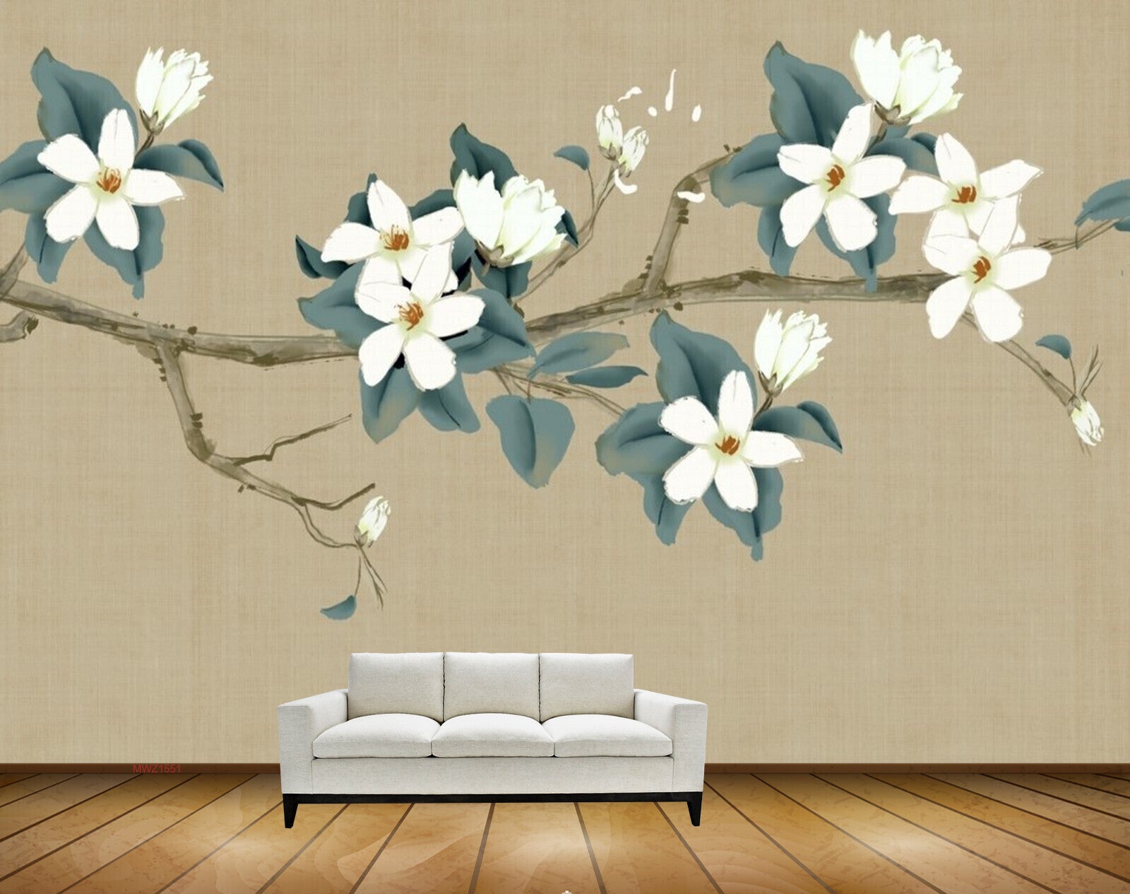 Avikalp MWZ1551 White Flowers Leaves Branches 3D HD Wallpaper Avikalp MWZ1551 White Flowers Leaves Branches 3D HD Wallpaper