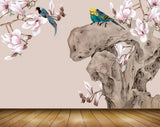 Avikalp MWZ1554 Pink White Flowers Tree Birds 3D HD Wallpaper Avikalp MWZ1554 Pink White Flowers Tree Birds 3D HD Wallpaper